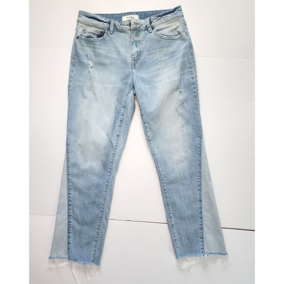 Pistola Distressed Two-Tone Mid-Rise Straight Leg Jeans Size 28 - Picture 8 of 10